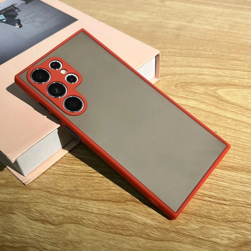 Shockproof Matte Transparent Case For Samsung Galaxy S24  S23 S22 S21 S20 Ultra Plus FE Note 20 10 A52 A71 A53  A34 S25 5G Cover