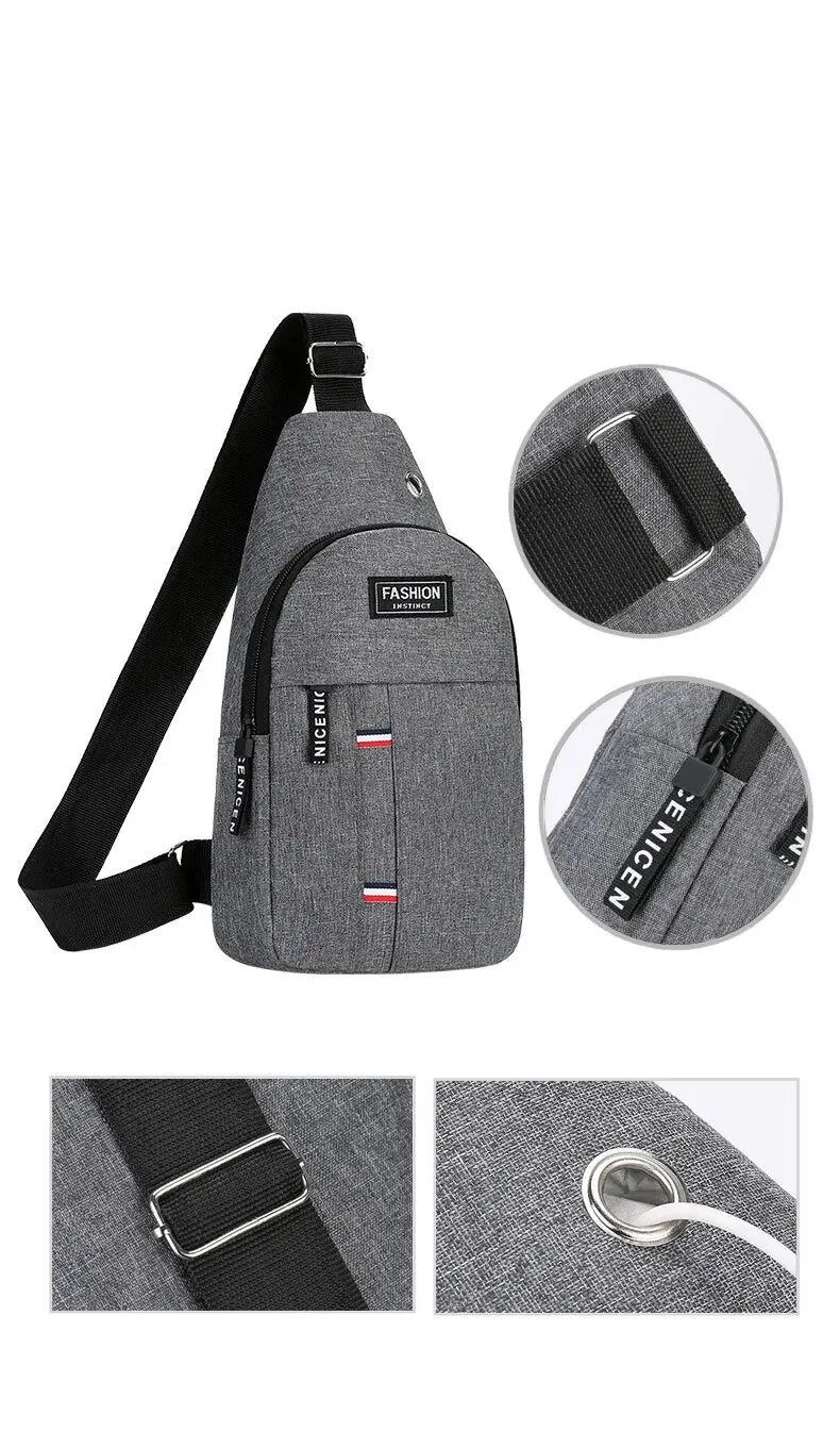 New Men Shoulder Bags Chest Bag Multifuncional Crossbody Bags Travel Sling Bag Men's Chest Bag Cross Body Chest Bag for Men Bag