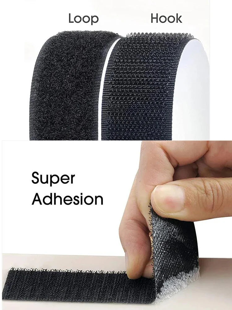 5M Strong Self-adhesive Hook and Loop Fastener Tape Magic Nylon Sticker Straps with Glue for DIY Craft Accessories 20/25/30/50mm