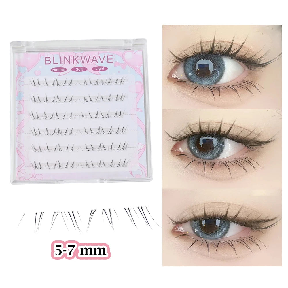 No Glue Needed Idol False Eyelashes Large Capacity 7-9mm Self Adhesive Eyelashes DIY Lash Extension Korean Makeup Cluster Lashes
