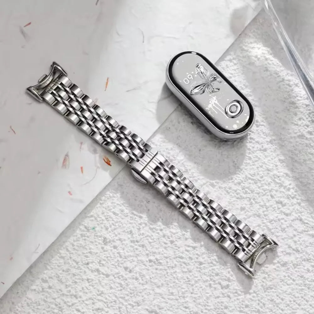 Metal Strap for Xiaomi Mi Band 10 9 8 Smartwatch Stainless Steel Comfortable Band for Miband 10 9 8 Replacement Bracelet Correa