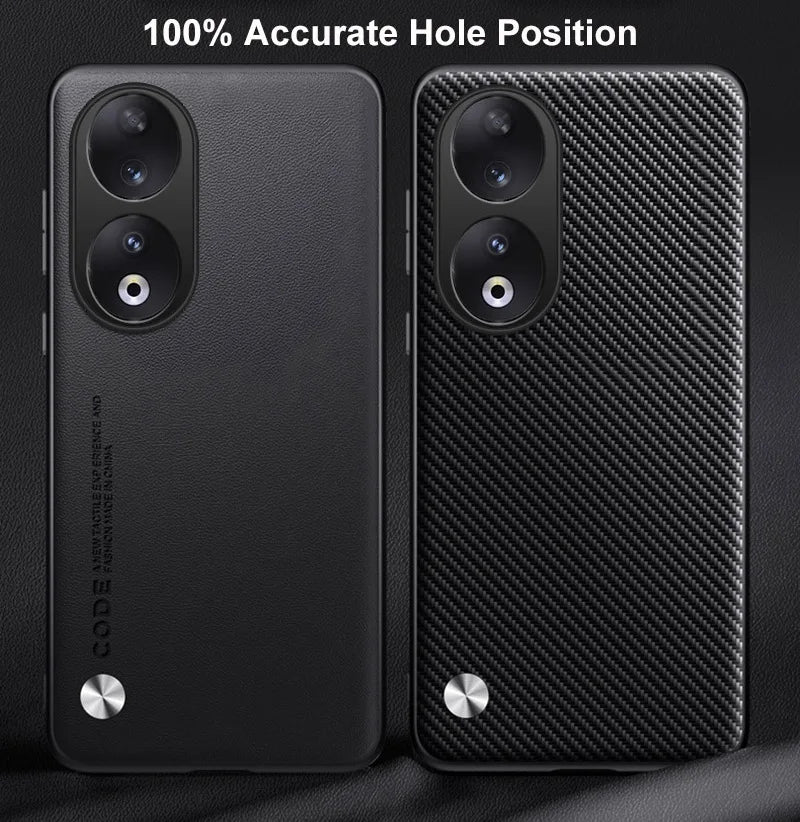 Luxury PU Leather Case For Honor 90 Back Cover Matte Silicone Shockproof Full Protection Phone Case For Honor 90 Honor90 Coque