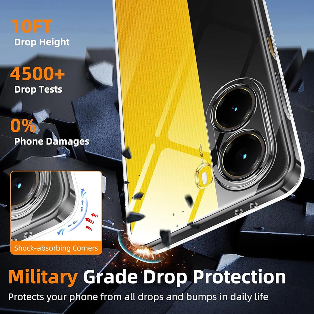 Transparent Silicone Case For Xiaomi Poco X7 X6 X5 X4 X3 X2 M7 M6 M5 M4 M3 Pro GT F6 F5 F3 F1 4G 5G Cover Clear Shockproof Shell