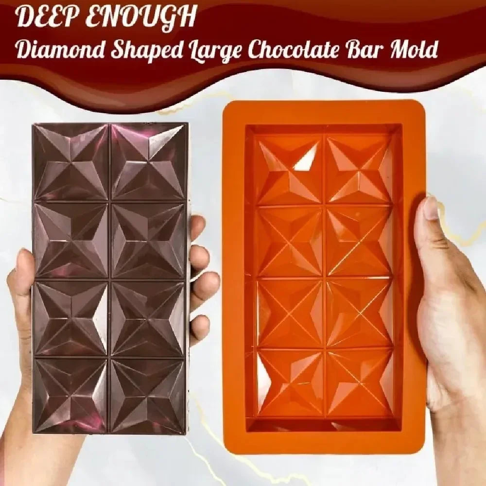 1set Chocolate Bar Mold Deep with 10Pcs Bags Thick Dubai Chocolate Mold for Stuffed Bar Filling Pistachio Break Apart Chocolate
