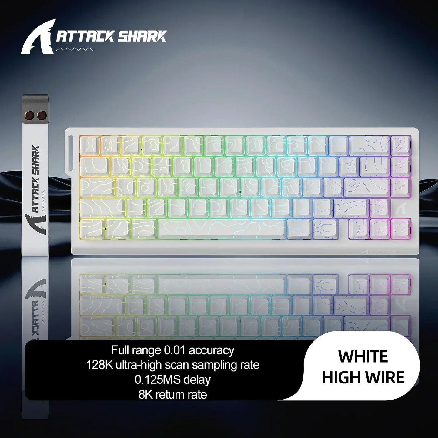 ATTACK SHARK X68HE Keyboard Magnetic Mechanical Gaming Wired Keyboard RGB 0.01mm Rapid Trigg 8000Hz SOCD/Rs 0.125ms 128K Rate