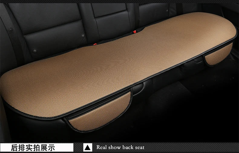 3pcs/set Car Seat Cover Cushion Ventilated Breathable Comfortable Front Back Rear Seat Protector Pad Mat Anti-skid With Pocket