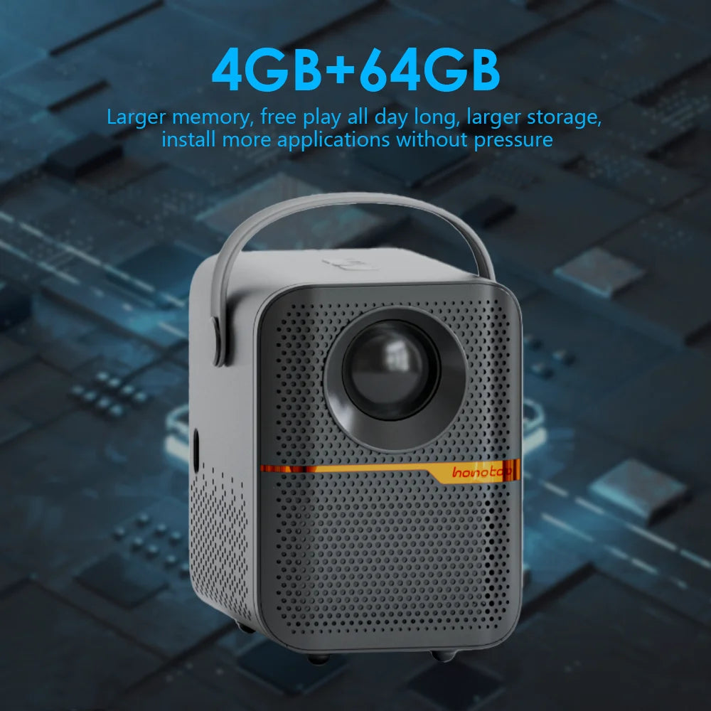 HONGTOP P10 Smart 4K Android WiFi Portable 1080P Home Theater Video LED Bluetooth Mini Projector 4GB 64GB Android 10  Projector