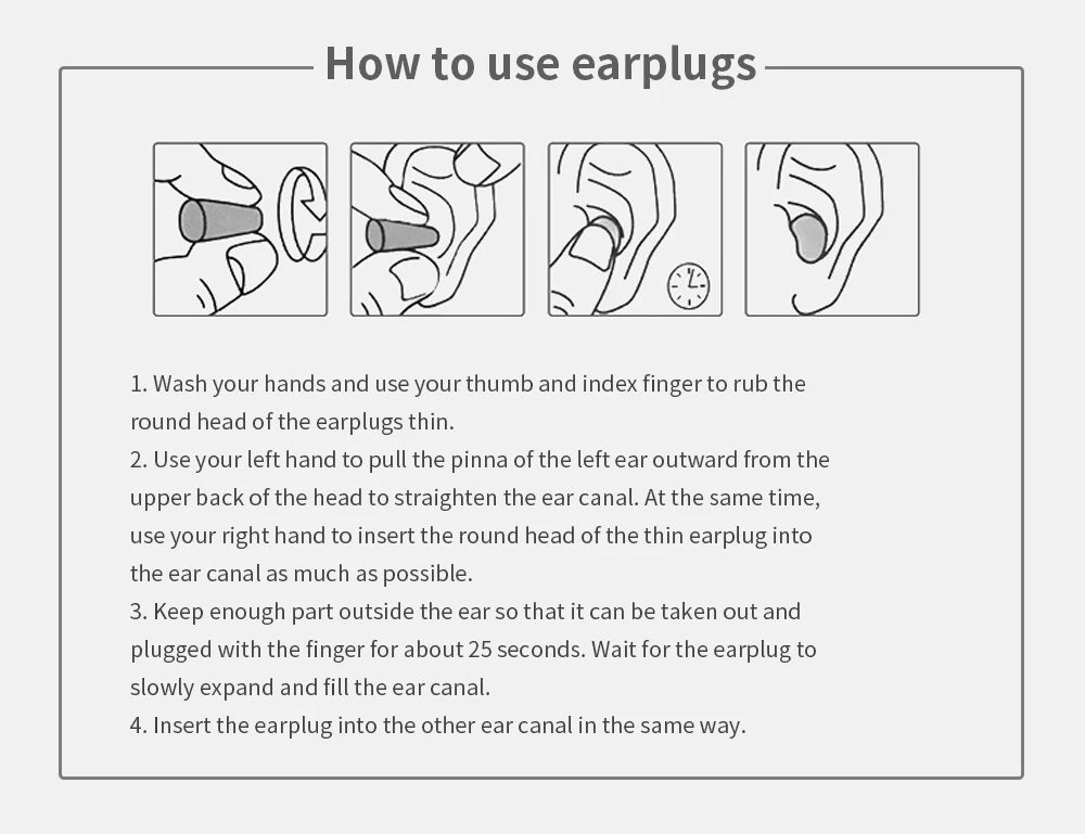 TISHRIC Earplugs Soft Sponge Ear Plugs Noise Reduction Sleeping Earplug  Travel Noise Reduction Rate 35.5db Sound Insulation