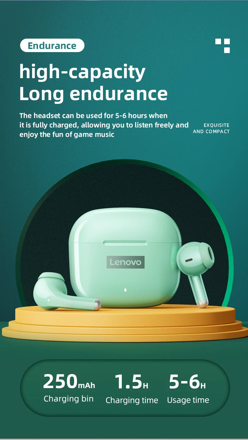 Upgraded Lenovo LP40 Pro TWS Earphones Wireless Bluetooth 5.1 Sports Noise Reduction Earphones Touch 250mAH Headset