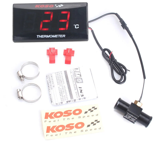 Universal Motorcycle Thermometer Instruments Water Temp Temperature Digital Display Meter Gauge Sensor Adapter For KOSO