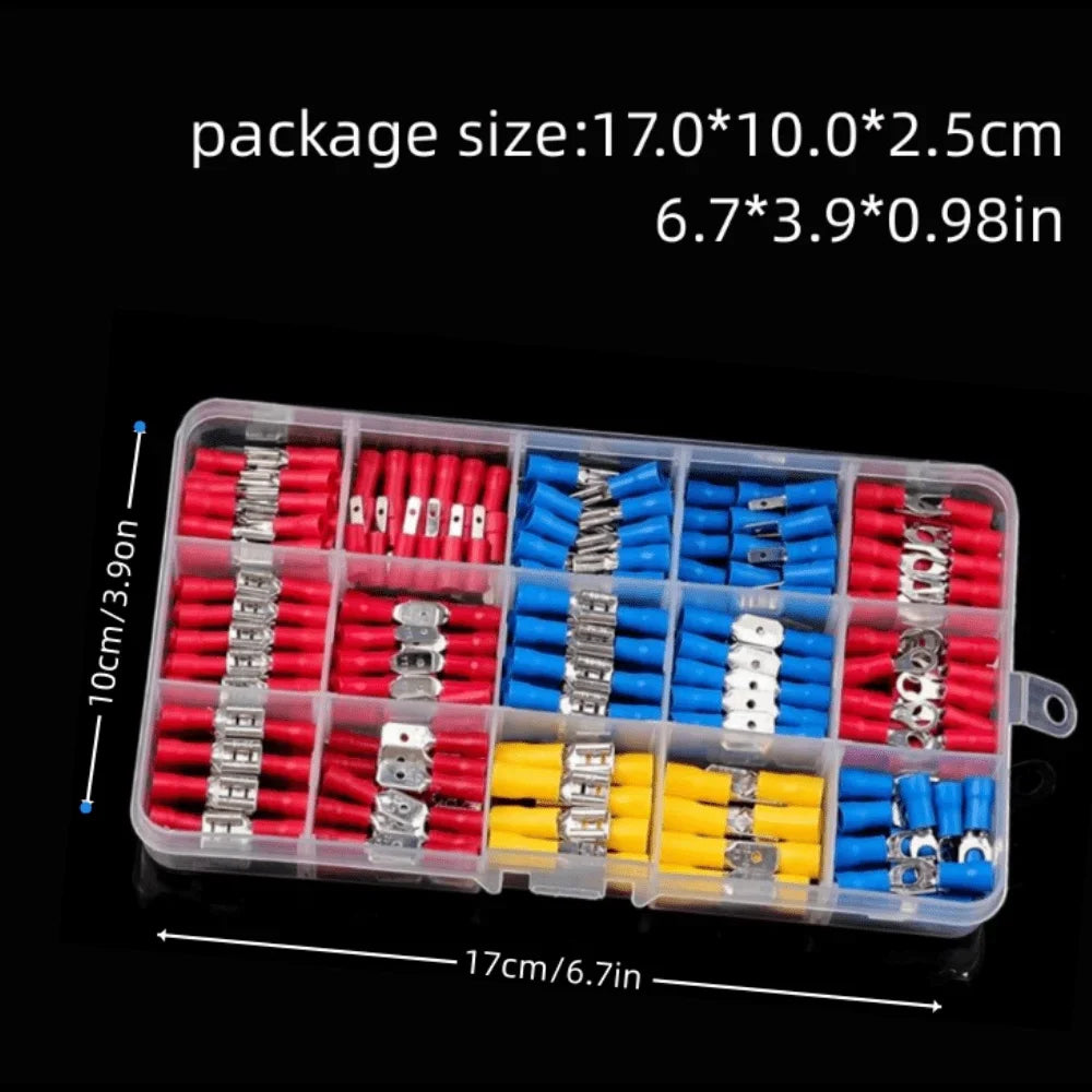 280pcs Wire Connector Kit Male Female Insulated Terminals Cold Crimp Terminals Assorted Crimp Terminals Spade Butt Connector Kit