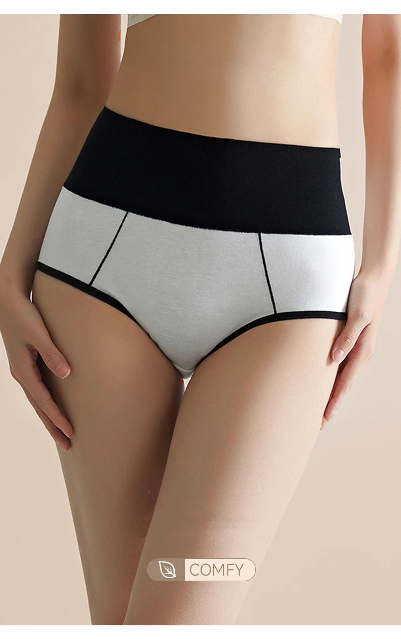4Pcs High Waist Cotton Women's Panties Body Shaper Underwear Plus Size 4XL Breathable Underpants Soft Panty Slim Female Briefs