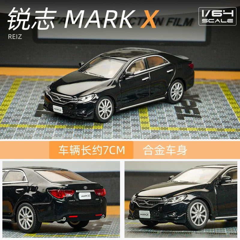 1:64 Gcd Toyota Reizhi Mark X Small Scale Static Miniature Imitation Alloy Car Model Toy Collection Display Gifts