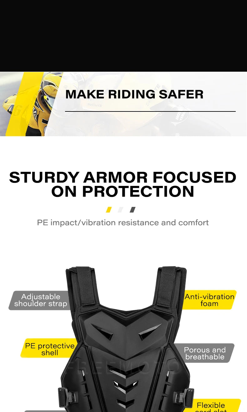 Motocross Body Armor Motorcycle Jacket Motocross Moto Vest Back Chest Protector Off-Road Dirt Bike Protective Gear