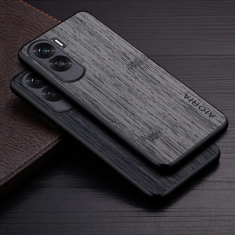 Case for Honor 90 90 Lite funda bamboo wood pattern Leather phone cover Luxury coque for Honor 90 Lite case capa