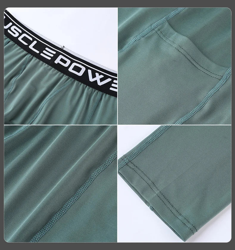 Gym Mens Fitness Running Sport Pants Athletics Tight Leggings Joggings Skinny Yoga Compression Trousers Lycra Sweatpants Dry Fit