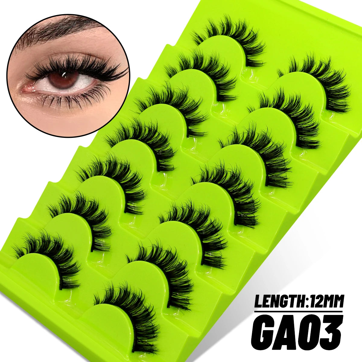 GROINNEYA False Eyelashes Faux Mink Eyelashes Fluffy Faux Mink Lashes Wispy Eyelashes Extension Effect Lashes Volume Mink Lashes
