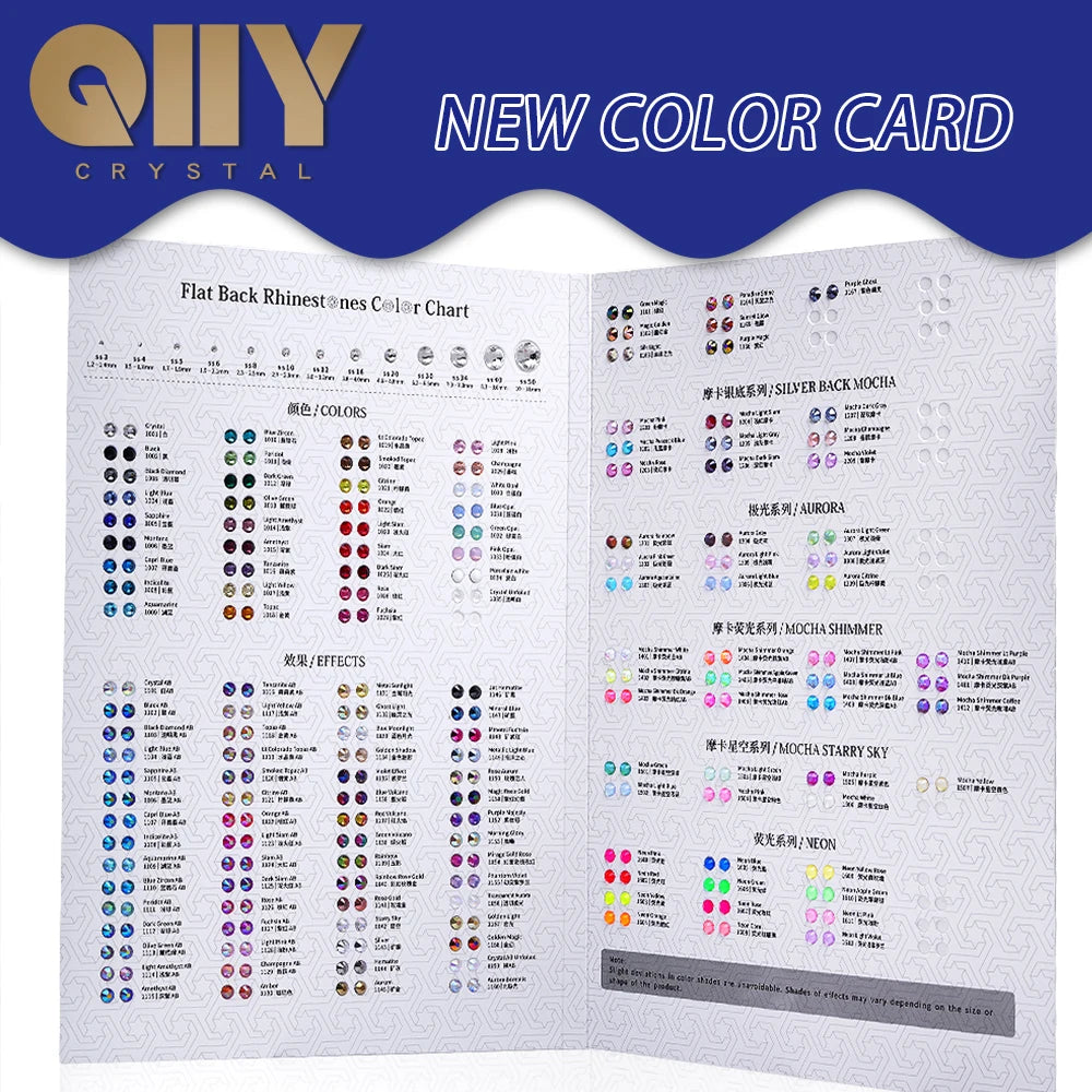 QIIY 1440Pcs Mix Size SS3-SS20 Clear Crystal FlatBack Rhinestones Non-Hotfix Glass Decorations DIY Glitter Stones 3D Nail Art