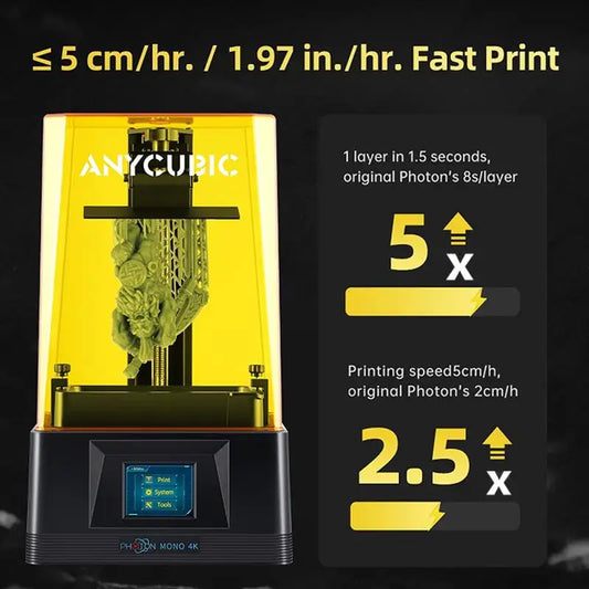 Go Photon Mono 4K 3D Printer 6.23'' Decent Screen 4K High Resolution Vivid Details UV Resin Water wash wresin Printing