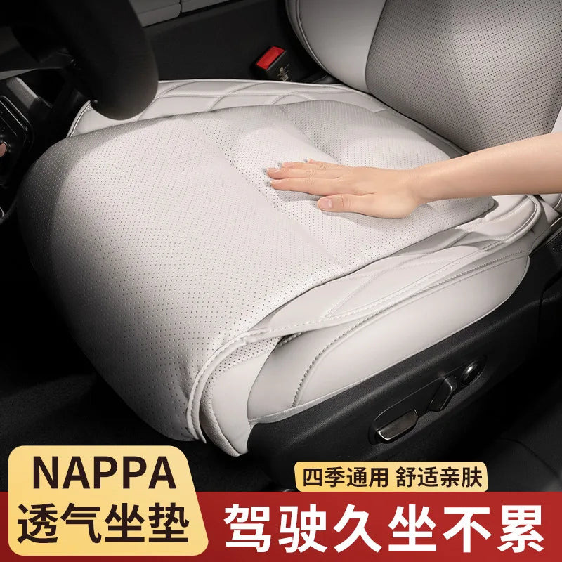 New Car Seat Cushion Waist Cushion for Mercedes Benz/BMW/Audi Breathable and Ventilated Nappa Leather All Season Seat Cushion