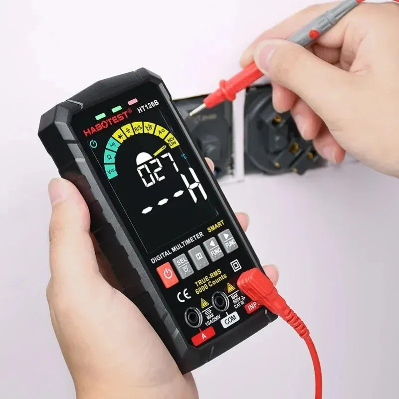 HABOTEST HT126 Digital Multimeter Auto Range DMM Voltmeter True RMS AC DC NCV 600V Voltage Meter 6000 Counts Smart Multitester