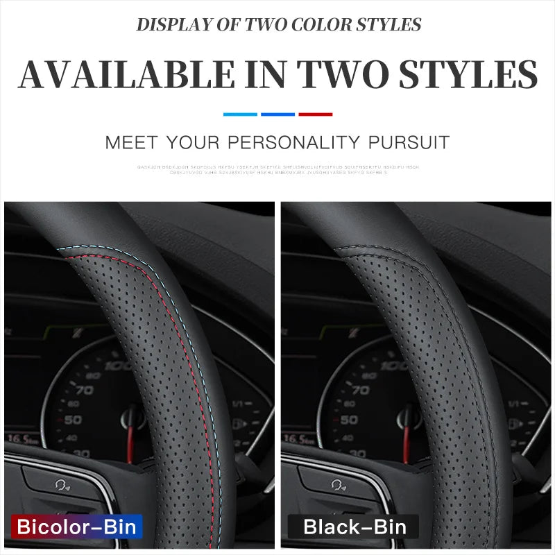 Genuine Leather Car Steering Wheel Cover 15 inch/38cm for BMW M Sport G30 G31 G32 G20 G21 X3 G01 X4 G02 X5 G05 G14 G15 G16