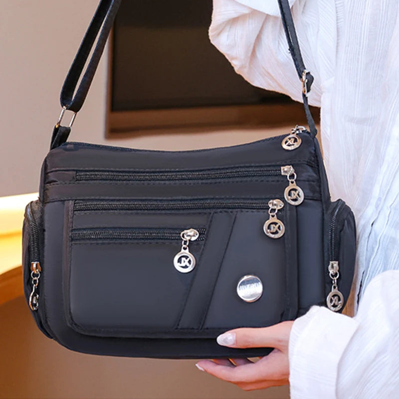 Large Capacity Women Crossbody Bag Waterproof Tote Casual Nylon Shoulder Bag Purse Handbag Lightweight Travel Messenger Bag