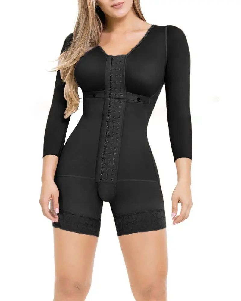 Women's Corset Firm Control Shapewear Full body Fajas Long Sleeves Waist Trainer Slimming Bodysuit Post Surgery High Compression
