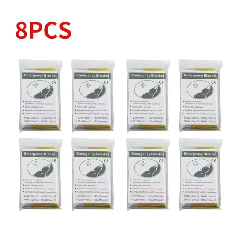 Outdoor Emergency Gold-Sliver Survival Blanket Waterproof First Aid Rescue Curtain Foil Thermal Military Blanket130X210Cm