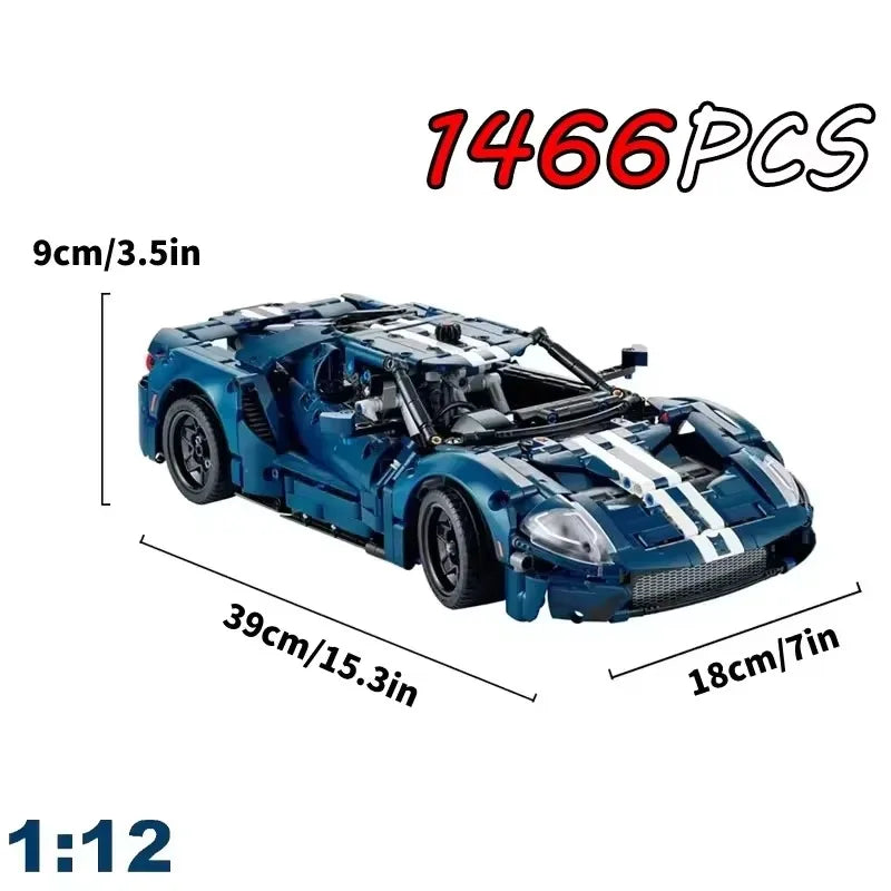 Technical MOC 42154 GT Sports Car Building Blocks 1:12 Scale Racing Vehicle Assembly Model Bricks Toys for Kids Adults Gifts