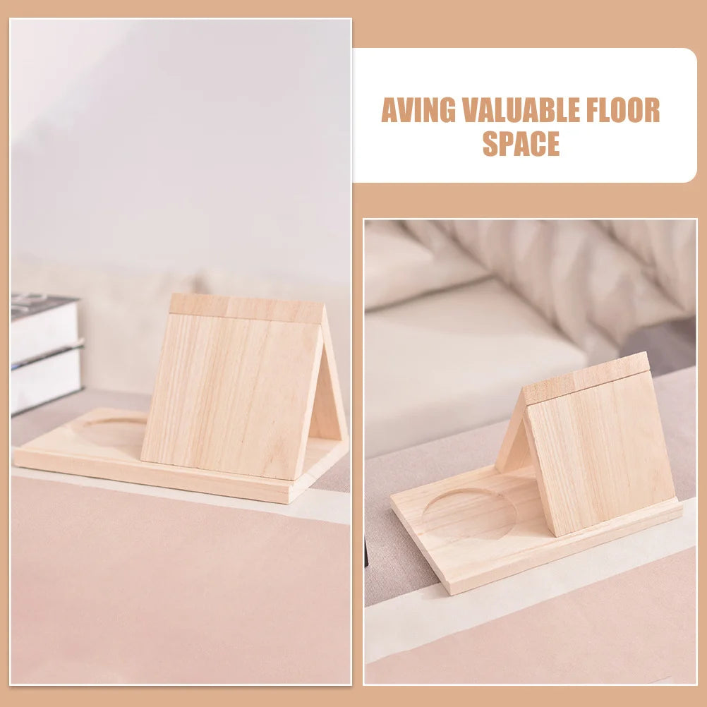 Triangle Wood Book Stand Minimalist Bookshelf Freestanding Book Holder Storage Organizer for Books Home Shelf for Books