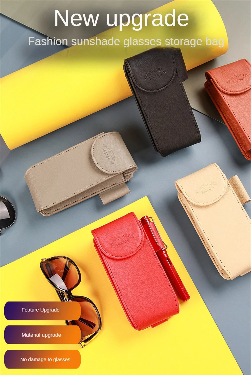 Car Sunglasses Frame Carbon Fiber Bills Multi Function In Car Creative Eye Box Card Double Headed Clip On Board Stowing Tidying