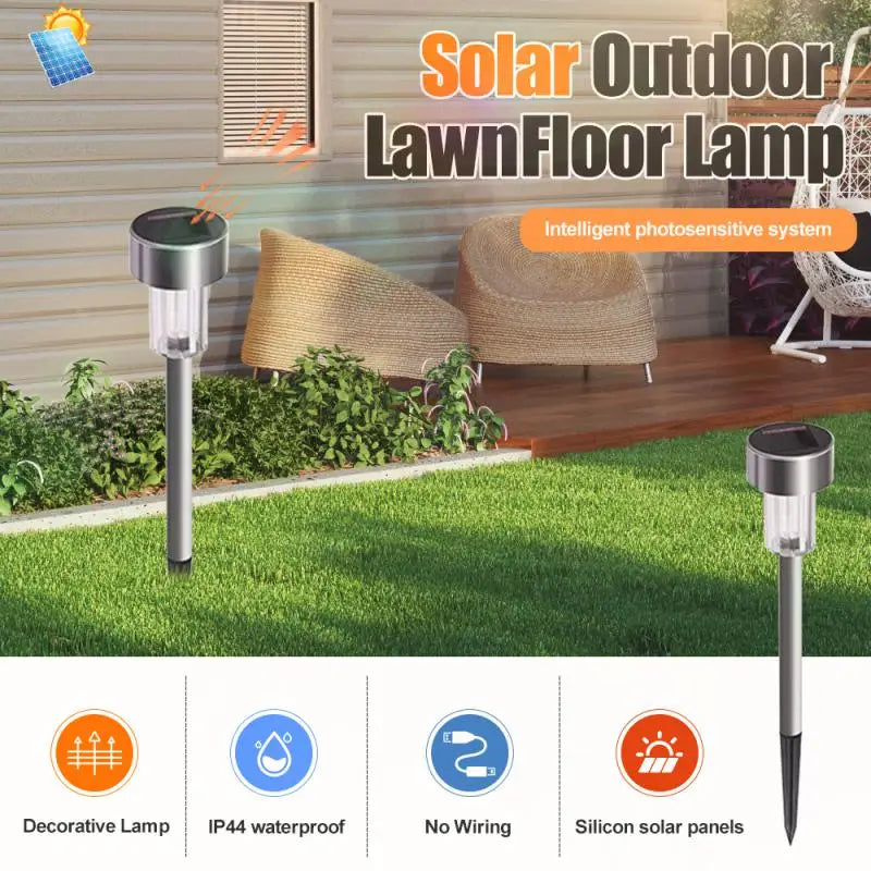 New Solar Garden Light Outdoor Solar Powered Lamp Lanter Waterproof Landscape Lighting For Pathway Patio Yard Lawn Decoration