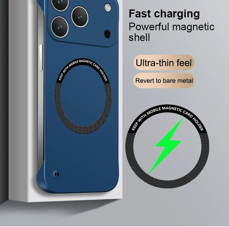 Ultra Thin Case For IPhone 17 Air 17 Pro Max Magsafe Frameless Magnetic Wireless Charging Hard PC Phone Cover