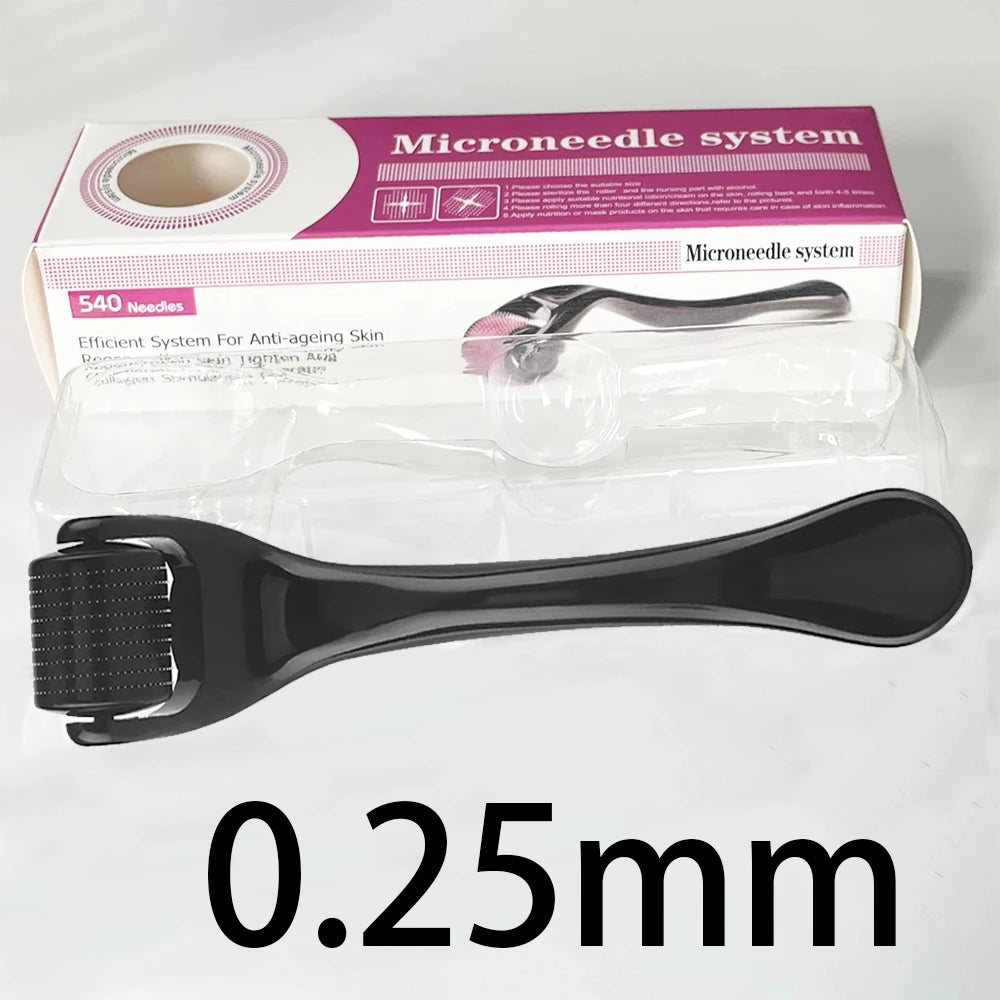 540 Needles for Facial Body Hair Growth Derma Roller for Skin Beard 0.2mm 0.25mm 0.3mm Needle Micro Face Roll Tool With Box Man