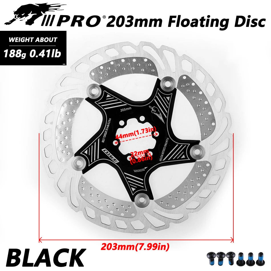 IIIPRO MTB Cooling Disc Brake Heat Dissipation  6 Inch 140/160/180/203mm Rotor Down Hill Floating Bicycle Brake Rotor