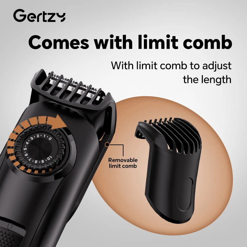 Electric hair clipper kit with digital display, USB rechargeable, multifunctional for home and travel, low voltage operation
