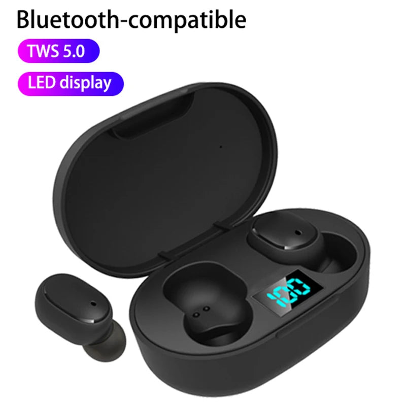 E6S TWS Wireless Bluetooth Headset Waterproof Noise Cancelling LED Earbuds with Mic Wireless Headphones Bluetooth Earphones