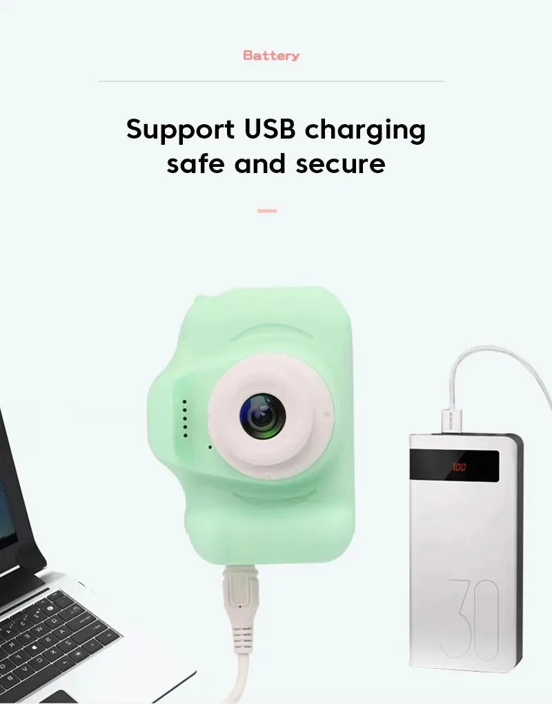 Children's Camera HD 1080P Screen Camera Video Waterproof Toy 8 Megapixel Kids Cartoon Cute Camera Outdoor Photography Toys