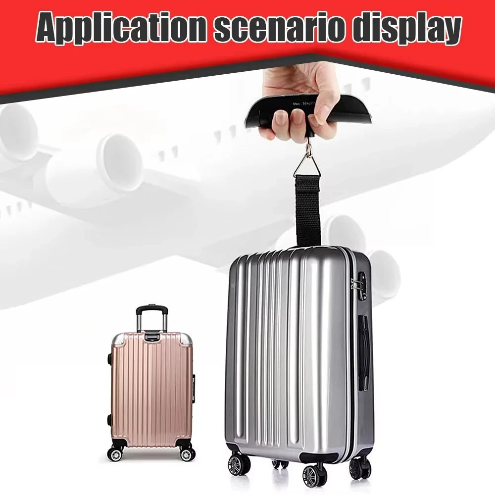 ABX Portable High Precision Scale Digital LCD Display Suitcase Travel Bag Hanging Steelyard Hook Balance Scale Tools 110lb/50kg