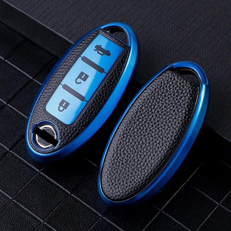 Leather TPU Shell Car Key Cover Case for Nissan Qashqai J10 J11 X-Trail T31 T32 Kicks Tiida Pathfinder Murano Note Juke Infiniti