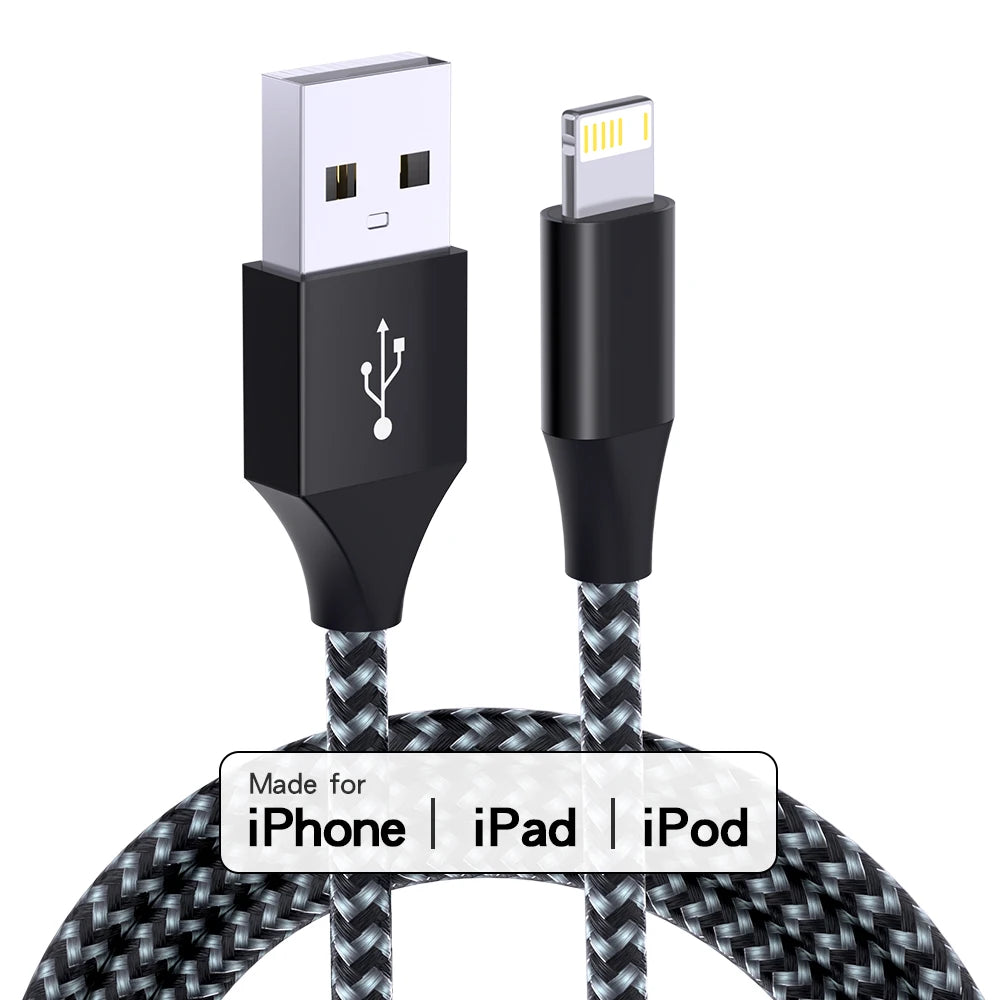1pc LAIHONEN MFi USB A To Lightning Cable For iPhone 14 13 12 11Pro X XR Max 8 2.4A USB Lighting Charger Cable Data Wire Cord
