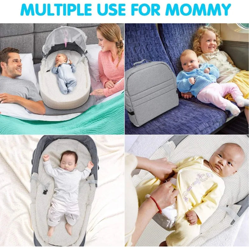 Newborns Cradle Cribs Baby Travel Bed with Net Foldable Baby Nest Mosquito Bassinet Infant Sleeping Bag Newborns Sleeping Nest
