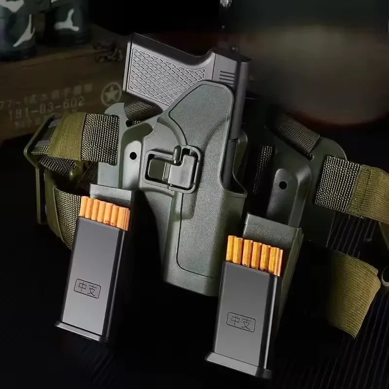 2025 New Clip Gun Butane Gas Lighter Three Capacity Cigarette Holder Windproof Blue Flame Lighter Men's Gift Smoke Accessories