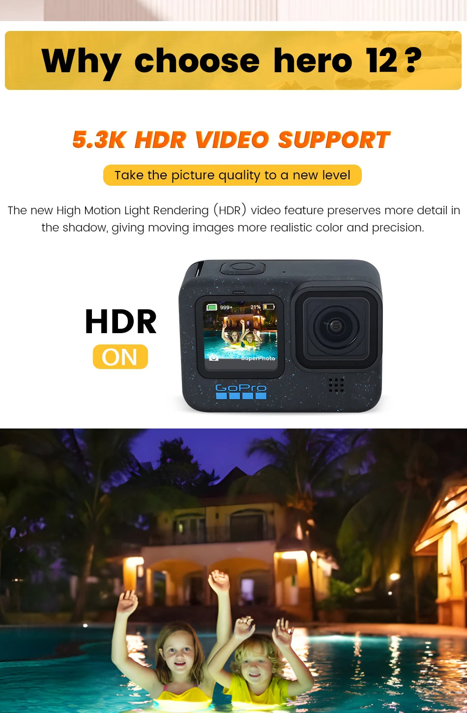 GoPro HERO 12 Black Action Camera HyperSmooth6.0 5.3K60fps Video 27MP Go Pro12 helmet Sport Camera