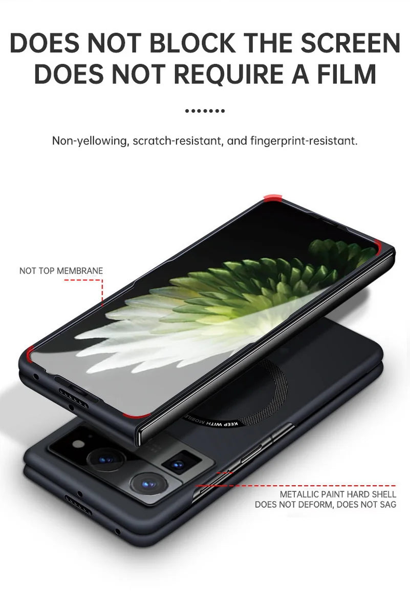 Ultra-thin Frameless Phone Case For Tecno Phantom V Fold2 Tecno V Fold Luxury Magsafe Magnetic Hard Cover