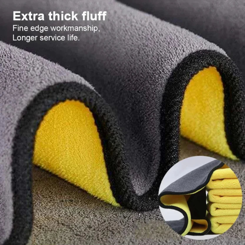 Wholesale and retail Car Wash Towels Cleaning Cloth Absorbent Dry Cloth General Purpose Microfiber Towel Thickened Yellow