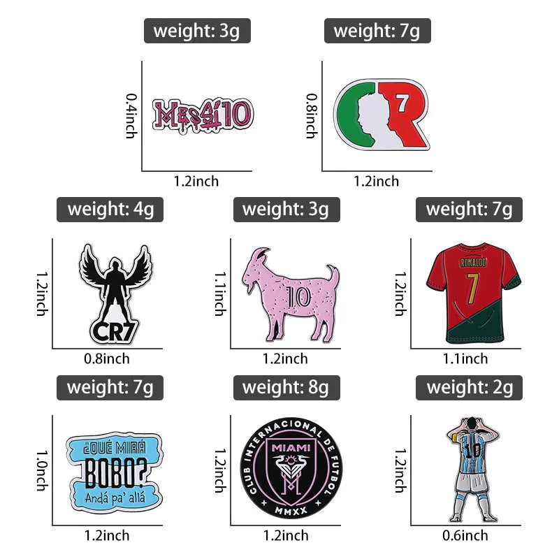 Football Star Enamel Pins Custom Football Club Digital Jersey Brooches Lapel Badges Clothes Funny Jewelry Gift for Fans Friends