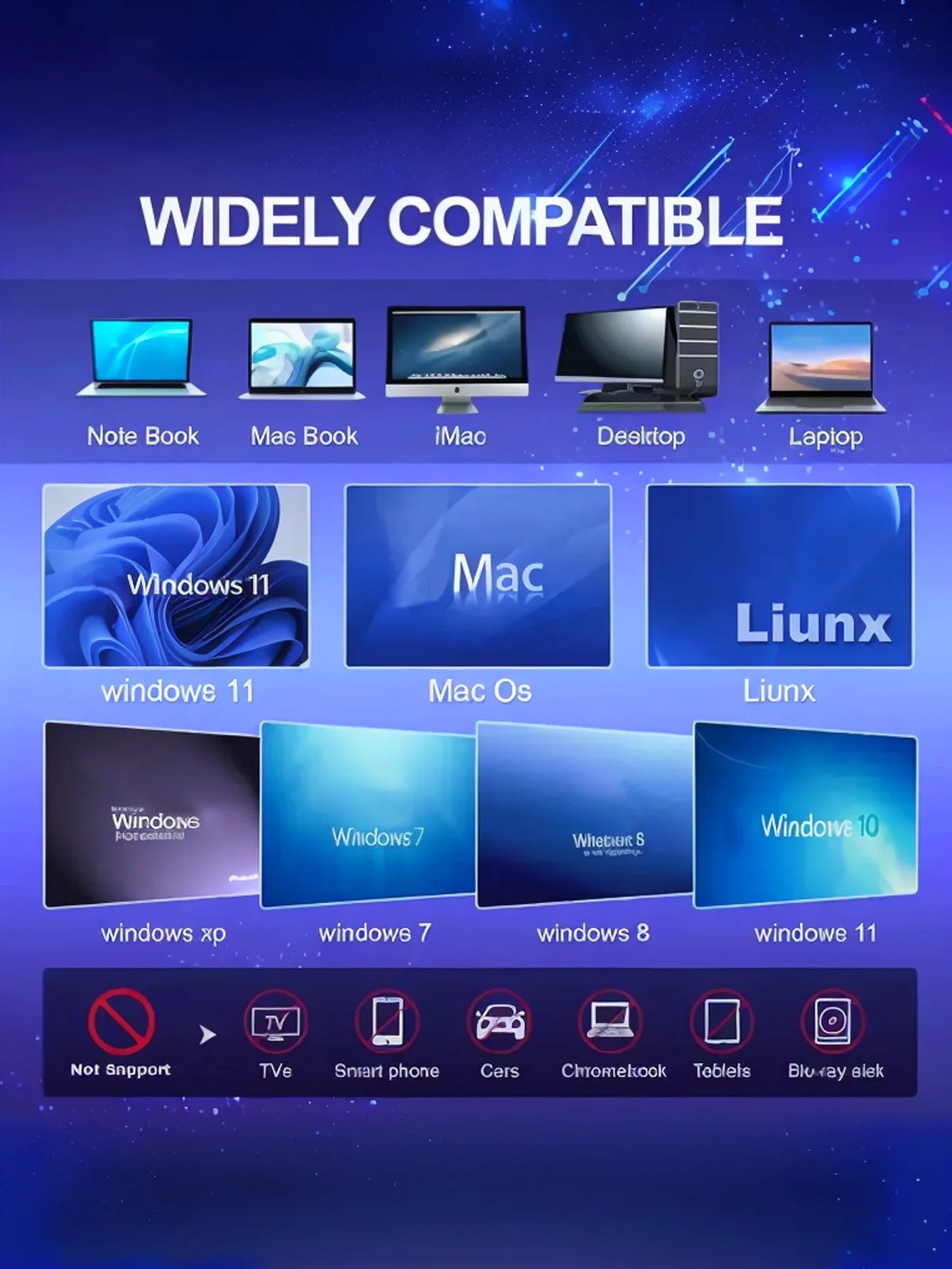 Laptop external CD/DVD drive, 8-in-1 USB 3.0 ultra-thin portable, player and burner CD/VCD/DVD