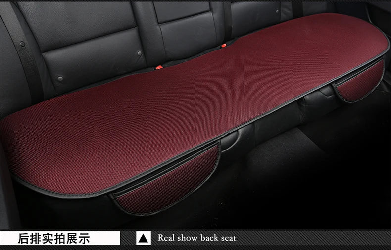 3pcs/set Car Seat Cover Cushion Ventilated Breathable Comfortable Front Back Rear Seat Protector Pad Mat Anti-skid With Pocket
